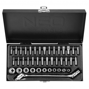 NEO Tools dugókulcskészlet + bitkészlet 1/4", 41db (08-603)