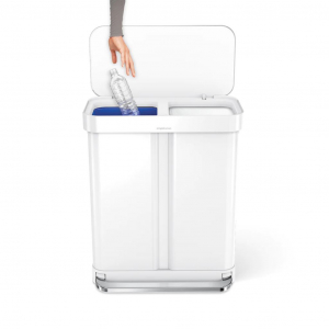 SimpleHuman CW2107 szelektív pedálos szemetes 58 literes fehér