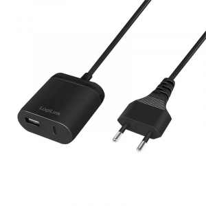 Logilink PA0256 1x USB-A 1x USB-C 12W hálózati töltő fekete