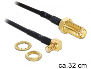 Delock MMCX csatlakozódugó > RP-SMA Jack adapter 320mm (88472)