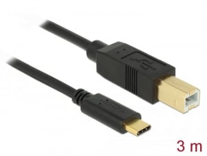 Delock USB 2.0 B-C kábel 3m fekete (83666)