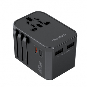 Choetech PD6045 USB A+C utazóadapter fekete