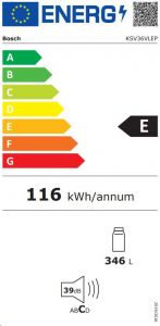 Bosch KSV36VLEP fagyasztó néklüli hűtőszekrény