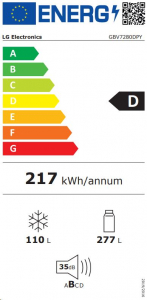 LG GBV7280DPY alulfagyasztós hűtőszekrény ezüst