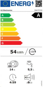 LG DB475TXS beépíthető mosogatógép