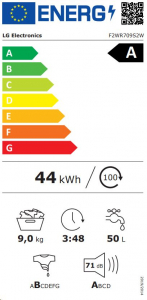 LG F2WR709S2W elöltöltős mosógép fehér