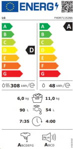 LG F4DR711S2BA elöltöltős mosó- és szárítógép szürke