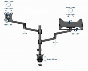 Gembird asztali monitor- és laptoptartó konzol 32" (MA-DA-04)