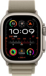 Apple Watch Ultra 2 GPS + Cellular 49mm titántok, olíva alpesi pánt (L) (MRF03FD/A)