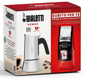 Bialetti Venus 6 adagos kotyogó + Moka Express Classico kávé 250 g (3451 / 8006363034951)