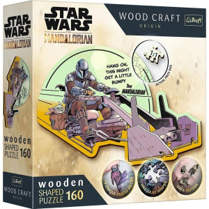 Trefl Puzzle Wood Craft: Star Wars, A Mandalóri és Grogu - 160 darabos puzzle fából (227259/20187)