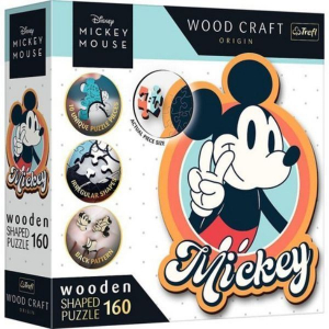 Trefl Puzzle Wood Craft: Disney, Retro Mickey egér - 160 darabos puzzle fából (227262/20191)