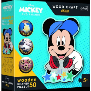 Trefl Puzzle Wood Craft: Disney, Mickey egér és barátai – 50 darabos puzzle fából (228699/20199)