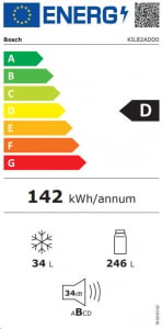 Bosch KIL82ADD0 fagyasztórekeszes beépíthető hűtőkészülék