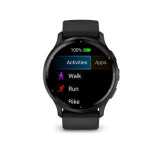 Garmin Venu 3 okosóra fekete kerettel, bőr és szilikon szíjjal (010-02784-52)