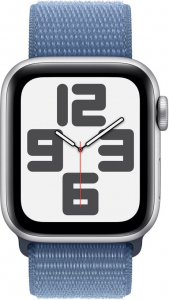 Apple Watch SE (2023) (GPS + Cellular) 40mm ezüst alumíniumtok, télkék sportpánt (MRGQ3QF/A)