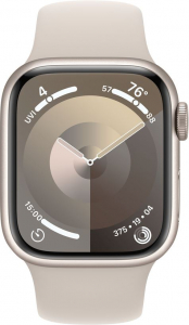Apple Watch Series 9 (GPS + Cellular) 45mm csillagfény alumíniumtok, csillagfény sportszíj (MRM83QF/A)