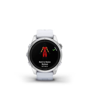 Garmin Epix Pro (Gen 2) okosóra 42 mm, ezüst, fehérkő szilikon szíjjal (010-02802-01)