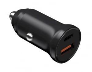 Devia Smart autós töltő USB-A +USB-C PD 30W fekete (EA442)
