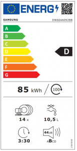 Samsung DW60A6092BB/EO mosogatógép inox