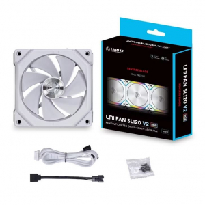 Lian Li UNI FAN SL120 V2 REVERSE BLADE 120mm hűtő ventilátor fehér (UF-RSL120V2-1W)