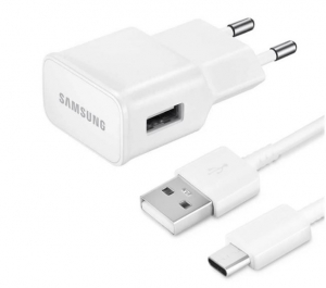 Samsung hálózati töltő USB-A aljzat (10W, 5V/2A + EP-DN930E USB-C kábel) fehér (EP-TA12_EP_DN930)