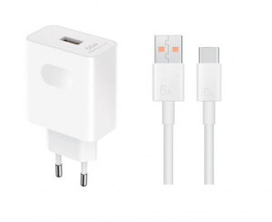Honor hálózati töltő USB-A aljzat (5V/2A, 66W, gyorstöltő + USB-C kábel) fehér (HN-110600E00)