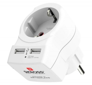 SKROSS hálózati elosztó (4 AC/2 USB aljzat) fehér (1.500282)