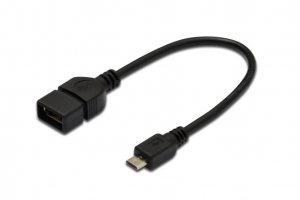 Assmann USB A --> micro USB OTG kábel 20 cm (AK-300309-002-S)