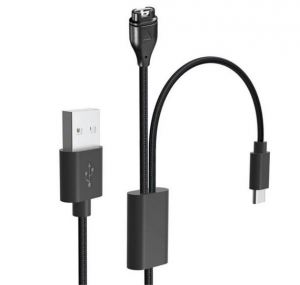 Gigapack töltőkábel 2in1 (USB-A - Garmin/USB-C, 115cm) fekete (GP-138235)