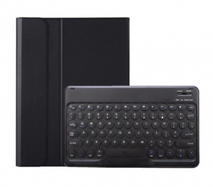 Gigapack tok álló, bőr hatású (FLIP, bluetooth billentyűzet, asztali tartó, QWERTY, angol nyelvű, ceruza tartó) fekete [Samsung Galaxy Tab A9 Plus 5G]