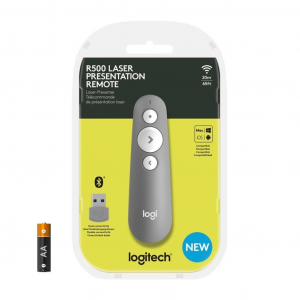 Logitech R500s lézer pointer prezentáló eszköz, középszürke (910-006520)