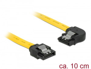 Delock 6 Gb/s sebességet biztosító SATA-kábel egyenes > balra néző SATA 0,1m (83957)