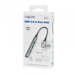 LogiLink 4 portos USB 3.0 HUB alumínium (UA0391)