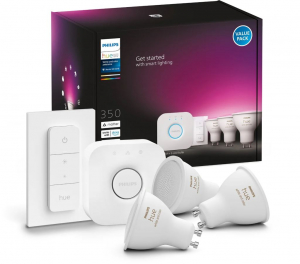 Philips Hue White and Color Ambiance LED fényforrás GU10 5.7W kezdőcsomag (929001953113)
