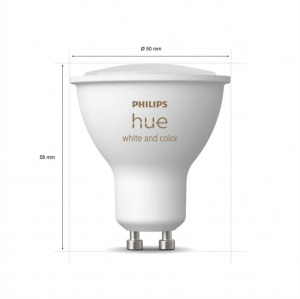 Philips Hue White and Color Ambiance LED fényforrás GU10 5.7W kezdőcsomag (929001953113)
