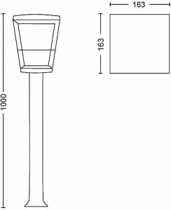 Philips Hue White and Color Ambiance Econic kültéri lámpa fekete (17442/30/P7 / 915005732701)