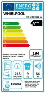 Whirlpool FFT M22 9X3B EE szárítógép