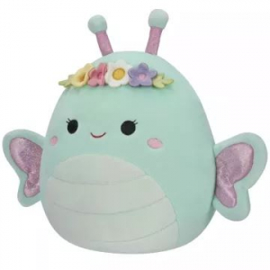 Vega Toys Squishmallows: Reina, a tengerzöld pillangó plüss virágfejdísszel - 13 cm (SQER00814)