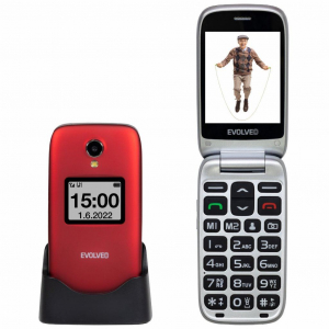 Evolveo EasyPhone FS mobiltelefon piros-ezüst (EP-771-FSR)