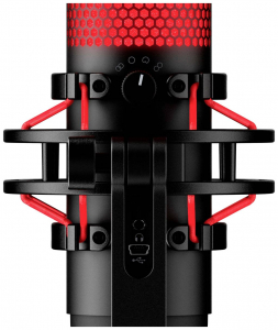 HyperX QuadCast vezetékes számítógépes mikrofon fekete-piros (4P5P6AA)