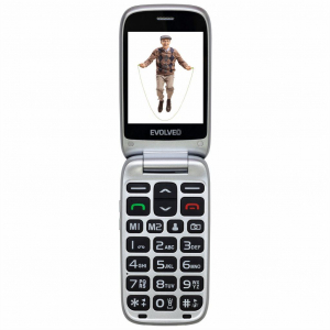 Evolveo EasyPhone FS mobiltelefon piros-ezüst (EP-771-FSR)