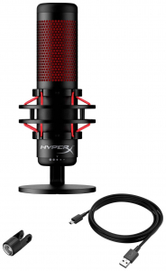 HyperX QuadCast vezetékes számítógépes mikrofon fekete-piros (4P5P6AA)