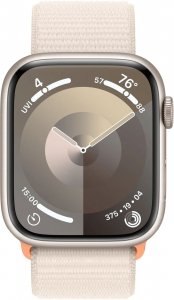 Apple Watch Series 9 GPS 45mm csillagfény alumíniumtok, csillagfény sportpánt (MR983QC/A)
