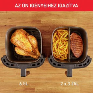 Tefal EY801D15 Easy Fry & Grill 2az1-ben XXL forrólevegős sütő rozsdamentes acél-fekete