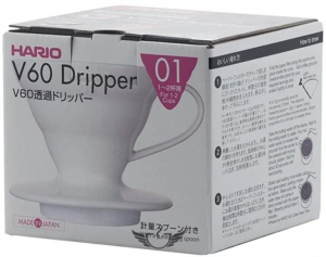 Hario Dripper V60-01 filteres kávékészítő kerámia fehér (VDCR-01-W)
