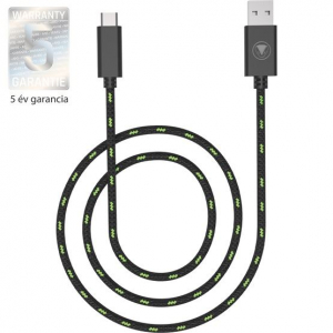 snakebyte Xbox Series X USB-A - USB-C t&ouml;ltő fekete-z&ouml;ld 3m (SB916274)