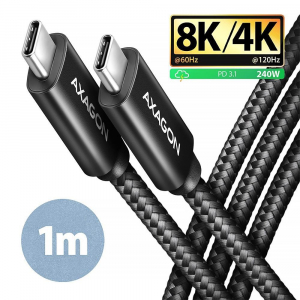 Axagon NewGEN+ USB-C - USB-C adat- és töltőkábel 1m fekete (BUCM4X-CM10AB)