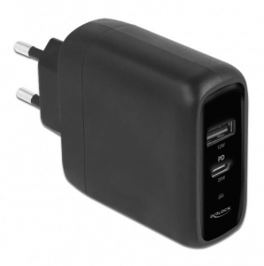 Delock USB-C PD 3.0 + USB-A 20W+12W hálózati töltő (41455)