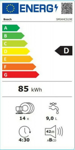 Bosch SMI4HCS19E beépíthető mosogatógép